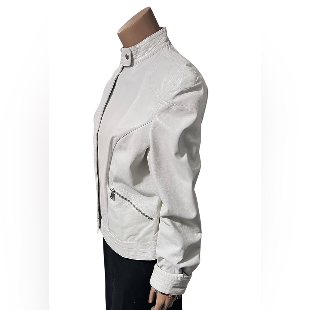 White Leather Jacket Nine West☑️ - Picture 8 of 9
